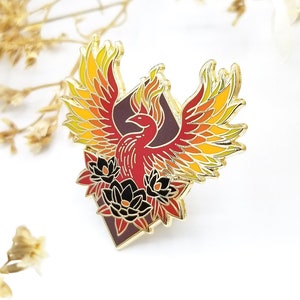 Greek Phoenix Hard Enamel Pin | Greek Collection | Unique Fantasy Mythology Art Pin