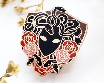 Medusa Hard Enamel Pin | Greek Collection | Unique Fantasy Mythology Art Pin