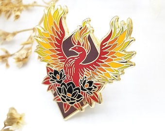 Greek Phoenix Hard Enamel Pin | Greek Collection | Fire Bird Mythology Art Pin