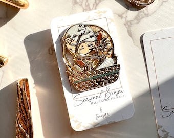 Winter Bonsai Hard Enamel Pin | Seasonal Bonsai Collection | Unique Fantasy Art Pin