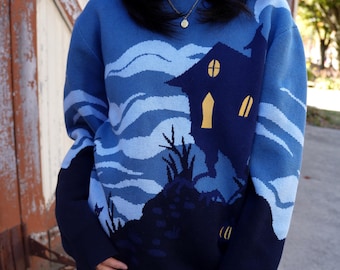Baba Yaga Hut Sweater: Witchwood Folklore 100% Cotton Knit