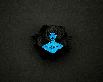 Glow in the Dark Yukionna Enamel Pin: Japanese Mythology Art