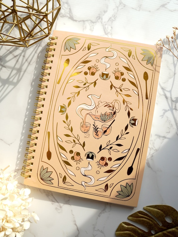 Tea Time Sticker Book: A5 Sticker Collection Journal with Gold Foil