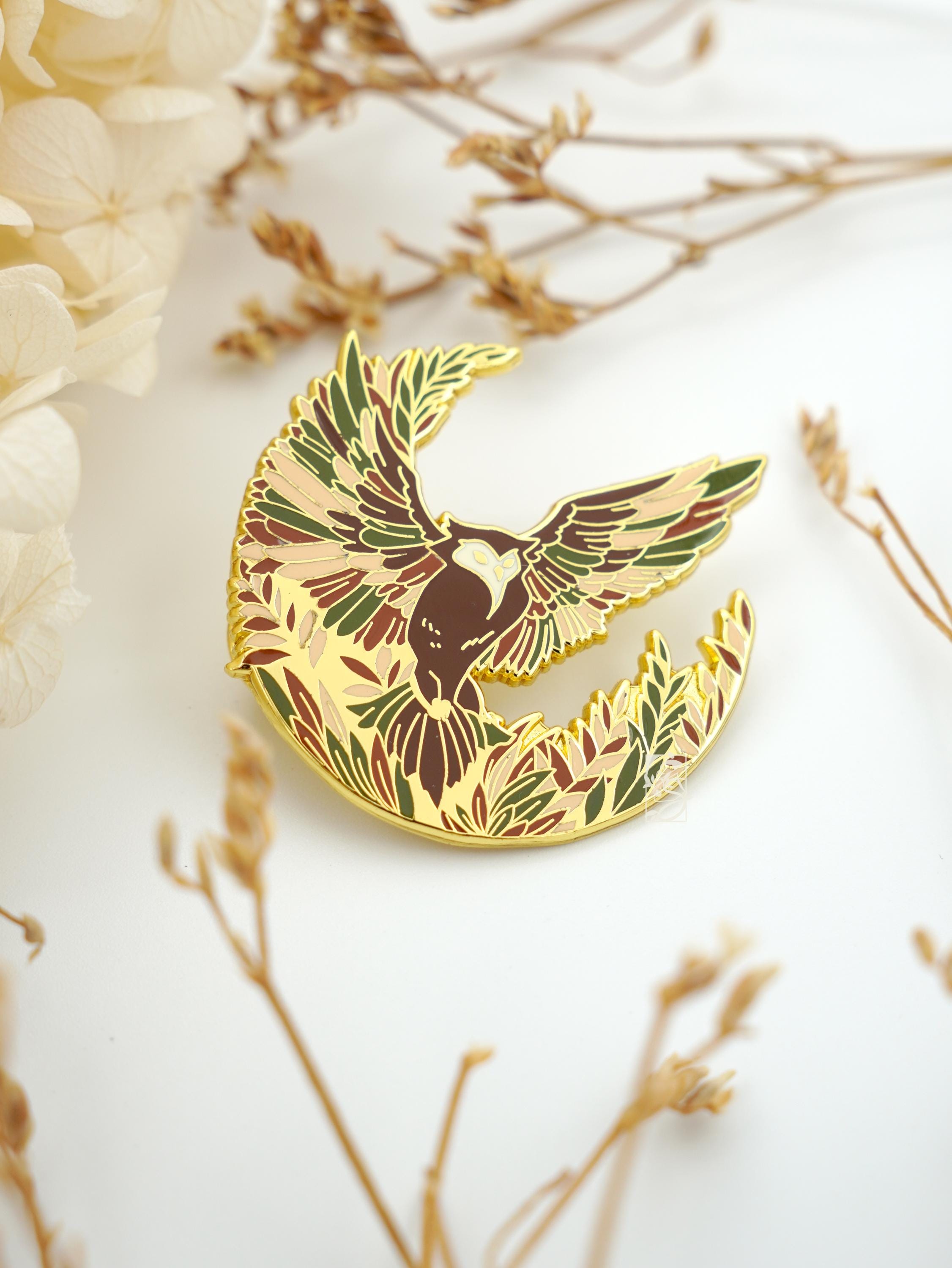 Sylvan Owl Enamel Pin | Woodland Hollow Collection | Unique Fantasy Surreal Forest Bird Art Pin