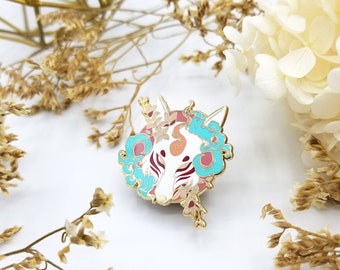 Kitsune Enamel Pin: Japanese Fox Mythology Art