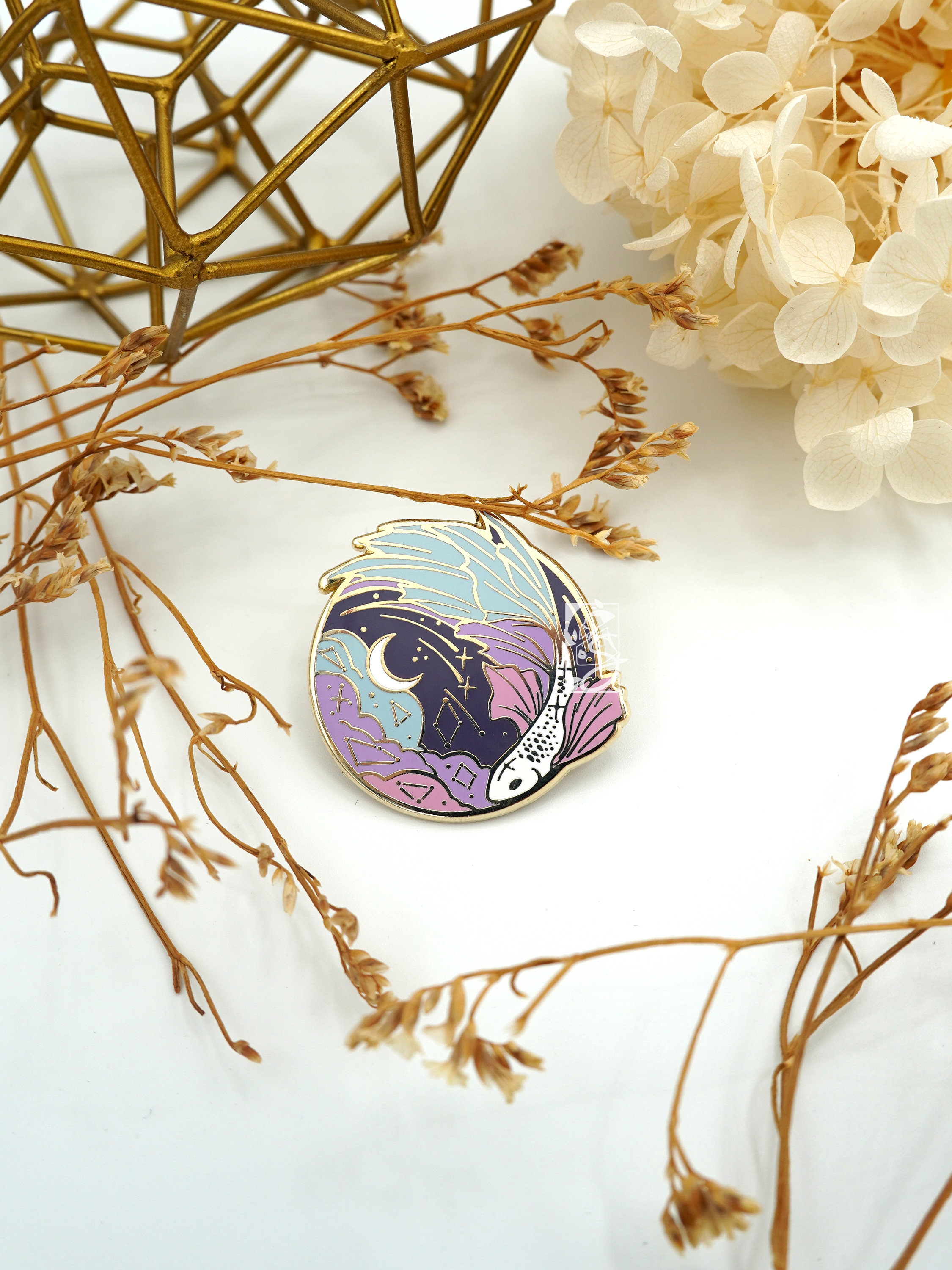 Comet Betta Fish | Sealestial Collection | Cosmic Marine Animal Art Pin