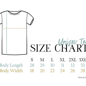 Saiyre's Tshirt Size Chart