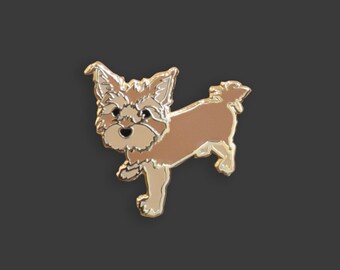 Golden Yorkie Pin | Honey the Confident Golden Yorkie Hard Enamel Pin | Doheny NYC Darling Dogs