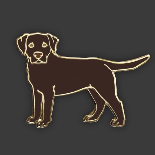 Chocolate Lab Enamel Pin Badge - Etsy