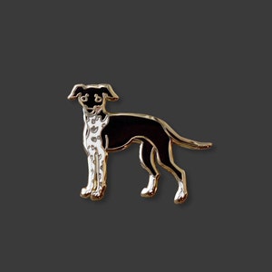 Italian Greyhound Pin | Ira the Svelte Italian Greyhound Hard Enamel Pin | Doheny NYC Darling Dogs