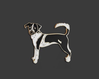 Collie Hound Mix Pin | Tucker the Lanky Collie Hound Mix Hard Enamel Pin | Doheny NYC Darling Dogs