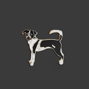 Collie Hound Mix Enamel Pin: Tucker with Blue Eye