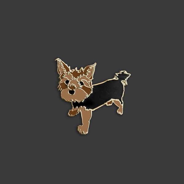 Yorkie Yorkshire Terrier Pin | Ross the New York Yorkie Hard Enamel Pin | Doheny NYC Darling Dogs