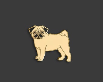 Pug Pin Badge | Pickles the Pudgy Pug Hard Enamel Pin | Doheny NYC Darling Dogs
