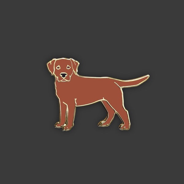 Red Fox Lab Pin | Grip the Handsome Red Fox Lab Hard Enamel Pin | Doheny NYC Darling Dogs