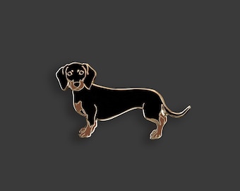 Teckelspeld: Chester Hard Emaille Speld - Doheny NYC Darling Dogs