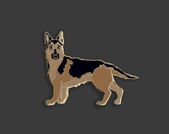 German Shepherd Pin | Nina the Lively German Shepherd Hard Enamel Pin | Doheny NYC Darling Dogs