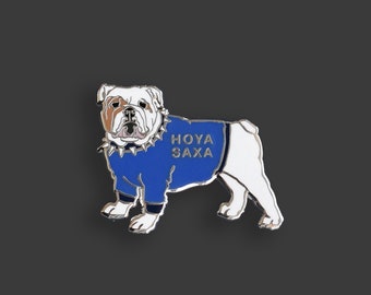 Jack the Bulldog Pin: Georgetown University Mascot, Shiny Silver Enamel