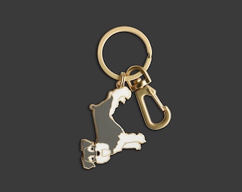 Llavero de Schnauzer: dije de esmalte duro para bolso de perro