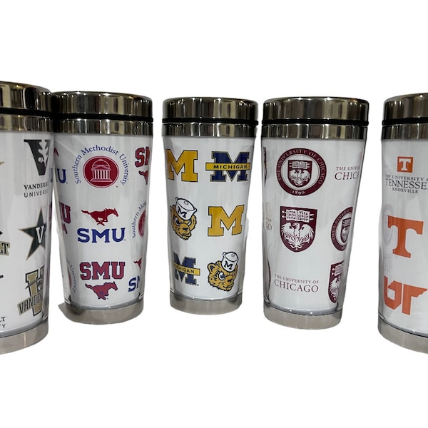 College themed 12 oz. BPA-free stainless steel travel mug, any school!
