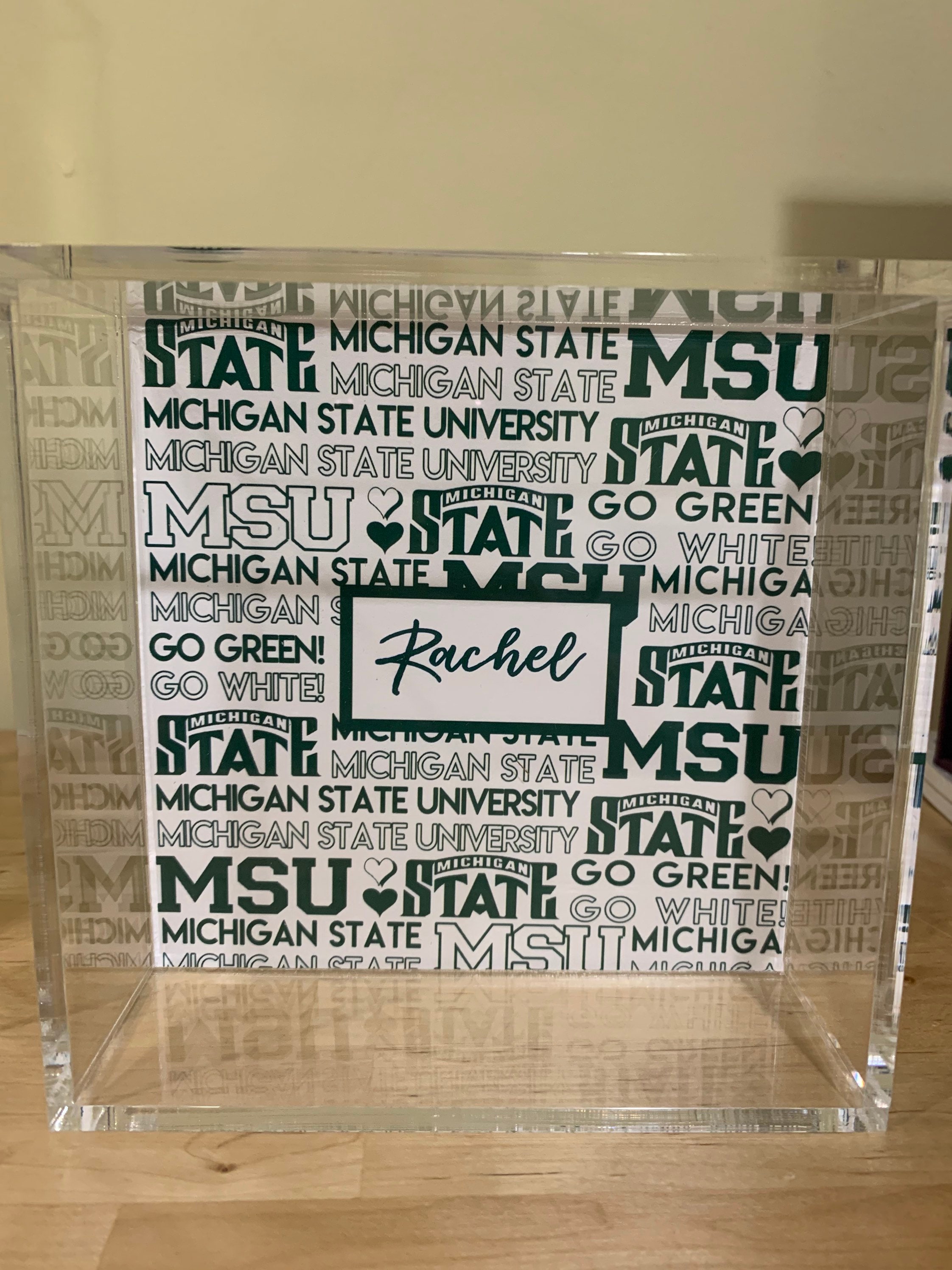 6"Square Lucite Tray With Personalized As You Like It, College Themed, Gift for Graduation