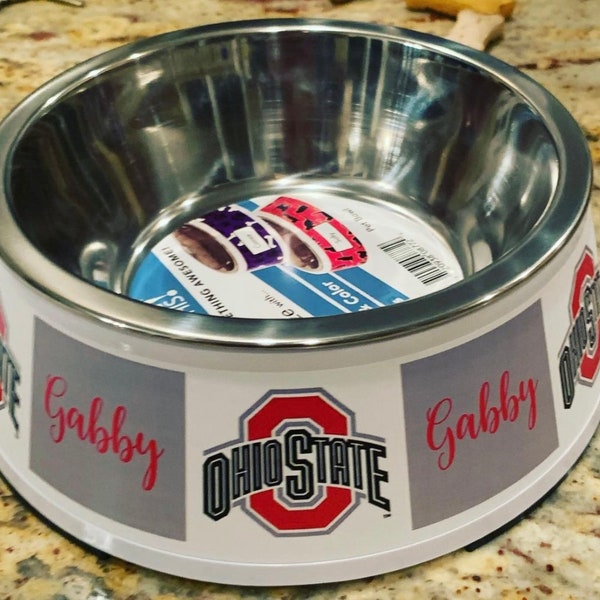 College themed pet bowls