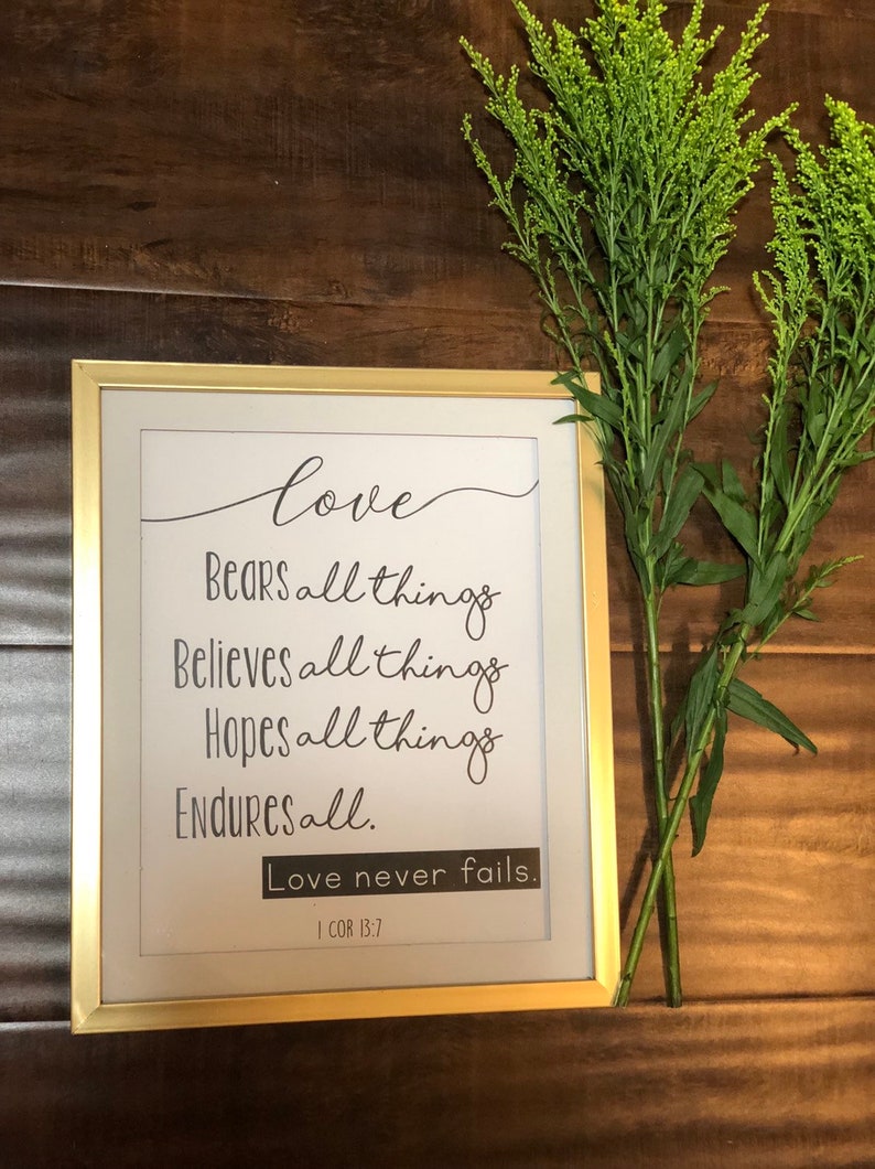 Love Never Fails Verse Frame Image 0