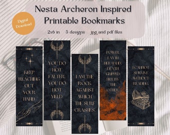 ACOTAR Inspired Nesta Archeron Printable Bookmarks, Digital Download, Bookish Bookmark, ACOTAR Bookmark