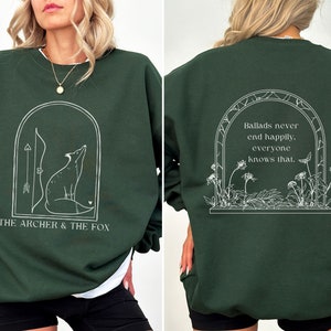 The Archer and The Fox Sweatshirt, Once Upon A Broken Heart, Bookish Sweatshirt, Fantasy Books Jumper, Reader Sweater, Bookish Apparel