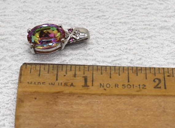 BBJ Signed Pendant Sterling Silver & Rainbow Quar… - image 3