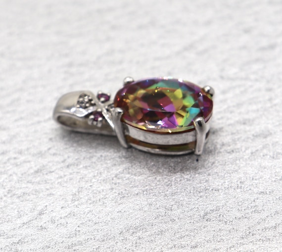 BBJ Signed Pendant Sterling Silver & Rainbow Quar… - image 7