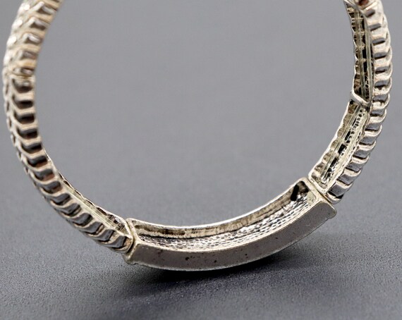 Vintage Silver Tone & Clear Rhinestone Bracelet E… - image 4