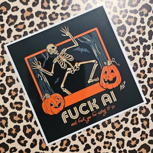 Pegatina de arte anti-IA/pegatina brillante/pegatina de vinilo