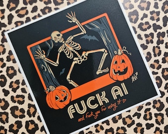 Boo AI | Anti-AI Art Sticker | Glossy Sticker | Vinyl Sticker