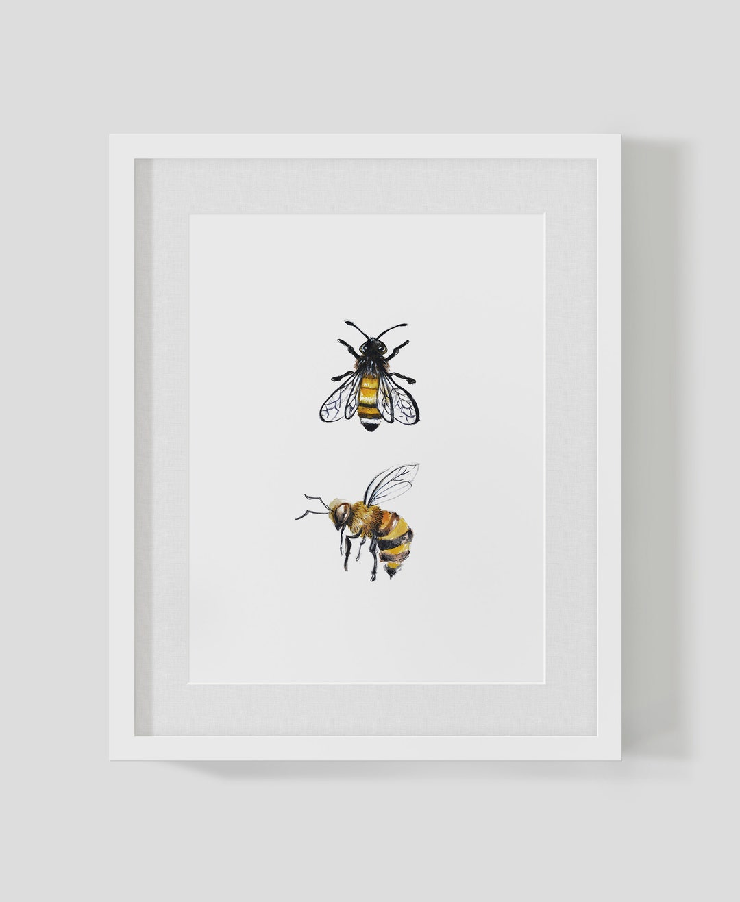 Bee Watercolor Bees Cute Artwork Baby Room Home Decor Bee - Etsy UK