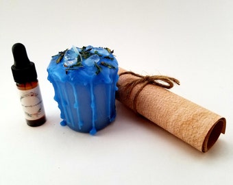 Healing Spell Kit: Candle Magick, Ritual Oil, and Quartz Candle