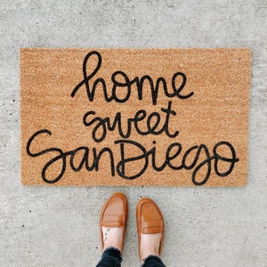 custom city welcome mat . custom state doormat . personalized doormat . custom wedding gift . home sweet home doormat . housewarming gift image 2