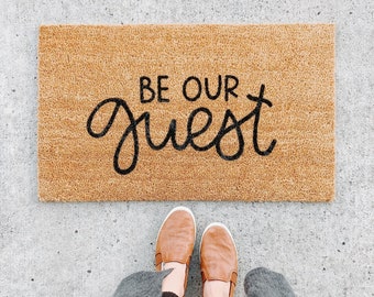 be our guest doormat. airbnb welcome mat. outdoor decor. custom welcome mat. gift for her. cute welcome mat . housewarming gift . coir mat