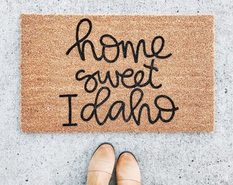 custom city welcome mat . custom state doormat . personalized doormat . custom wedding gift . home sweet home doormat . housewarming gift