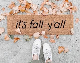 it's fall y'all doormat . mini welcome mat . fall decor . small doormat . housewarming gift . halloween decor . autumn doormat . outdoor rug