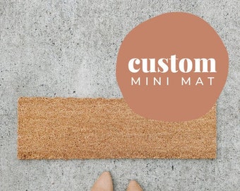 custom mini doormat . mini welcome mat . personalized gift for her . small coir doormat . housewarming gift . wedding gift . outdoor mat