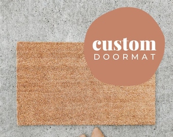 custom doormat . personalized welcome mat . personalized gift for her . custom coir doormat . housewarming gift . wedding gift . outdoor mat