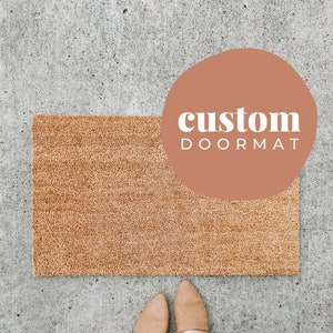 custom doormat . personalized welcome mat . personalized gift for her . custom coir doormat . housewarming gift . wedding gift . outdoor mat