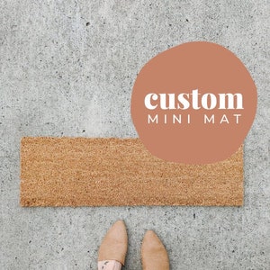 custom mini doormat . mini welcome mat . personalized gift for her . small coir doormat . housewarming gift . wedding gift . outdoor mat image 1