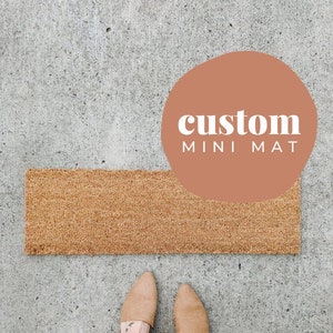 custom mini doormat . mini welcome mat . personalized gift for her . small coir doormat . housewarming gift . wedding gift . outdoor mat