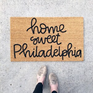 custom city welcome mat . custom state doormat . personalized doormat . custom wedding gift . home sweet home doormat . housewarming gift image 3