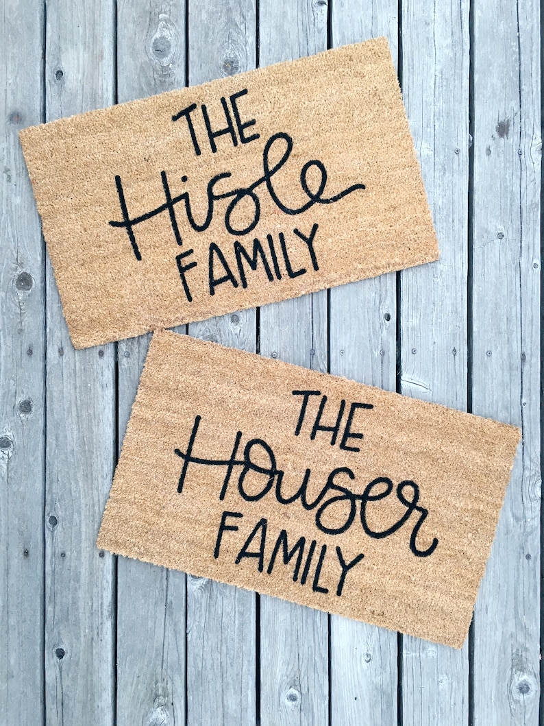 Custom Family Name Doormat . Wedding Gift . Personalized Etsy