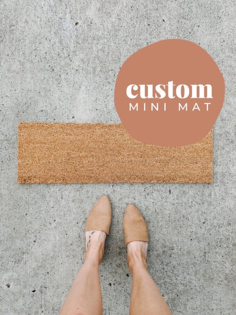 custom mini doormat . mini welcome mat . personalized gift for her . small coir doormat . housewarming gift . wedding gift . outdoor mat image 1