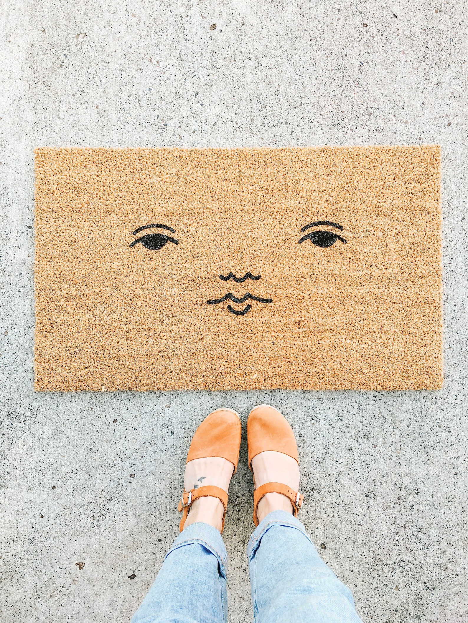 Face doormat . welcome mat . gift for her . coir mat . custom | Etsy