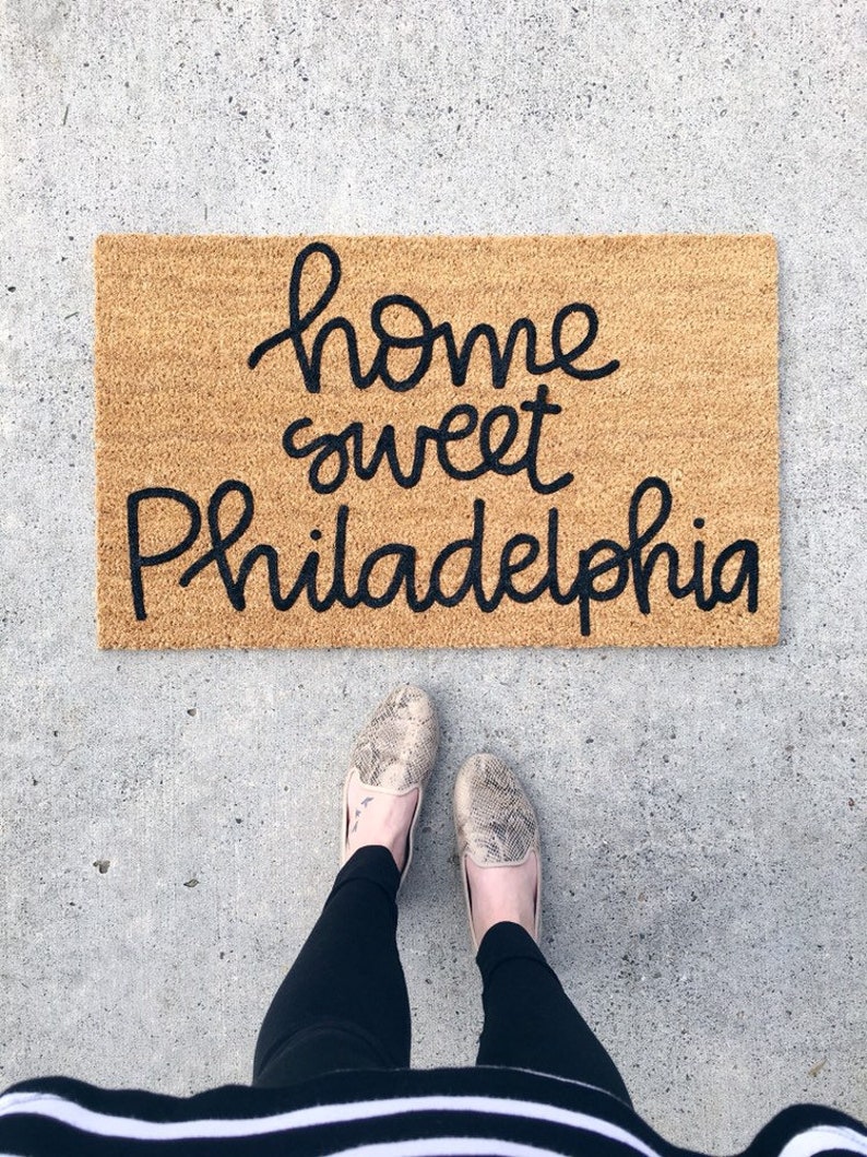 custom city welcome mat . custom state doormat . personalized doormat . custom wedding gift . home sweet home doormat . housewarming gift image 3